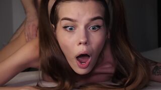 The girl suffered from anal sex with a guy who had an impressive size