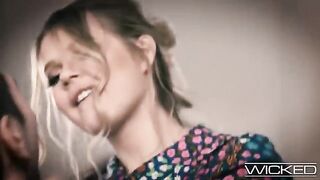 A young cute blonde girl was heavily fucked by a southern comfort dick