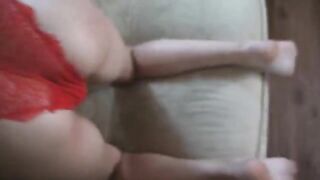A cute girl is getting spanked, and she loves it very much