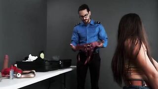 A naughty woman was caught by the TSA agent at the airport with her toys