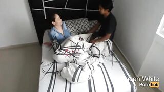 A guy fucked his friend's baby in the bedroom, it was a hidden camera