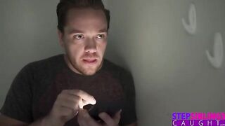 Girl shows her perky boobs to her stepbrother, teasing him with a playful jab