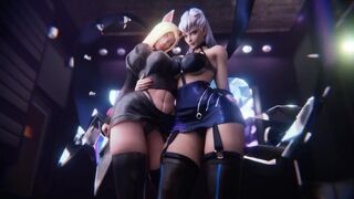 OUT Meet N Greet Part 2 Ahri Evelynn - animated fuck fest continues with scissors cum squirt action