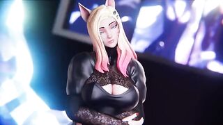 OUT Meet N Greet Part 2 Ahri Evelynn - animated fuck fest continues with scissors cum squirt action
