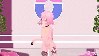 A virtual YouTuber tries anal for the first time with a butt plug