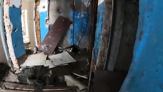 An exhibitionist girl is walking in abandoned buildings with her hot girlfriend