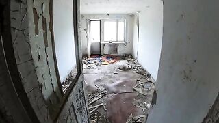 An exhibitionist girl is walking in abandoned buildings with her hot girlfriend