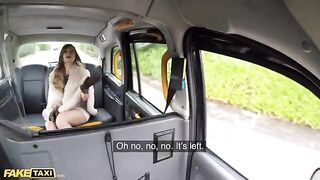 A hot British chick gets fucked by a cabbie in his taxi