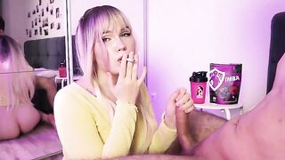 You either have to suck dick or a cigarette, what is your choice?