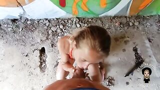 A fit and beautiful blonde girl was fucked in an abandoned building