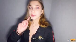 We fucked in the stairwell while parents are at home - Cum in panties and put them on - POV 4K