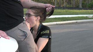 A cop in a sexy suit has her way with me in this steamy scene