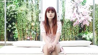 Redhead with a perfect body auditions for modeling