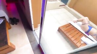 Redhead deepthroat blowjob in bikini before getting fucked hard