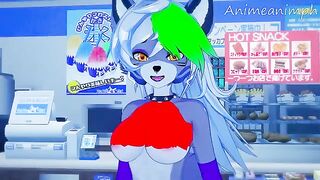 Roxanne Wolf is getting fucked by a haunted animatronic in this scene