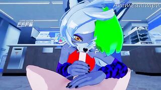 Roxanne Wolf is getting fucked by a haunted animatronic in this scene