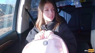 The cute girl agreed to give a blowjob for money - Public Agent