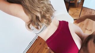 He grabbed my pants and we made love. Cum on tits. Wow!