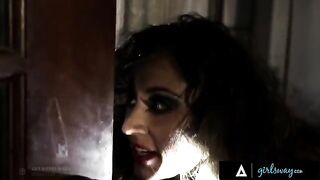 An investigator, played by the petite and versatile Riley Reid, grills a hooker, portrayed by the stunning Reena Sky, for clues on her couch