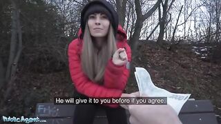 Public Agent Dominno gets her big tits smashed in the hotel room