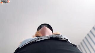 The girl arranged a humble surprise and sat on my face in a police suit