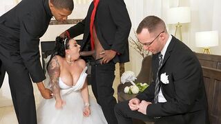 Payton's wedding day becomes a wild interracial threesome adventure