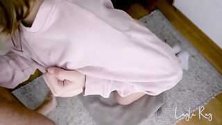 A cute girl gets her cunt filled with cum and has no panties on