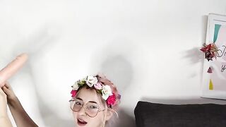 The cute and petite Argentina chick masturbates with a toy