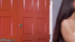 Eliza Ibarra caught in a compromising position with her stepmom in a steamy scene