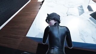 Catwoman Pov in the office - a thrilling anime experience with intense action!