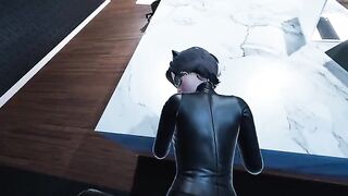 Catwoman Pov in the office - a thrilling anime experience with intense action!