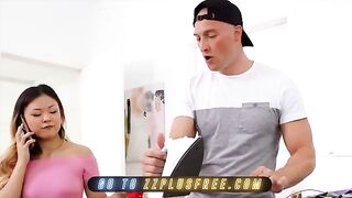 Asian babe Lulu Chu gets fucked by her roommate Zac Wild