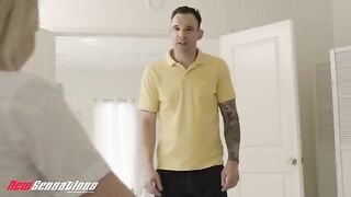 Young floozie Britt Blair banged by her dad’s boss in school uniform hard