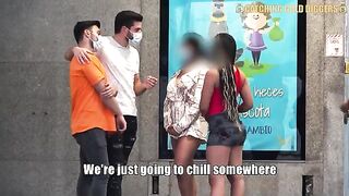 Two hot Mexican teens caught at the bus stop for an unforgettable encounter