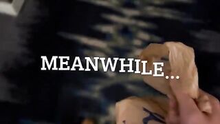 The blue-haired girl begged the delivery guy to fuck her