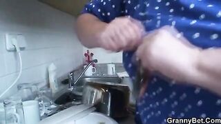 Old grandma enjoys sex with a young guy