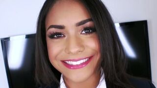 This schoolgirl, Nicole Bexley, is hungry for some intense action
