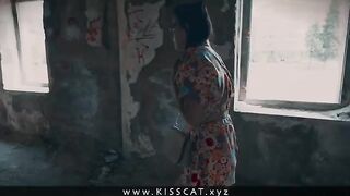 Stranger Ghost Called to Public Fuck Kisscat in an Abandoned House - a risky outdoor encounter