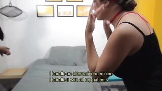 The doctor gave a blowjob to calm the patient's condition