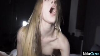 Young teen gets her pussy destroyed by a huge dick in a rough session