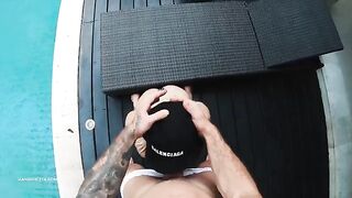 Bikini-clad beauty gets her asshole gapped by a muscular stud in POV
