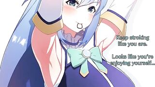 The ass of Goddess Aqua is worshipped in this Konosuba hentai joi scene