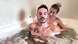 A young girl has sex with her boyfriend in the jacuzzi