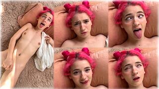 A cute petite girl plays with her pussy in a sensual way, showcasing her beauty