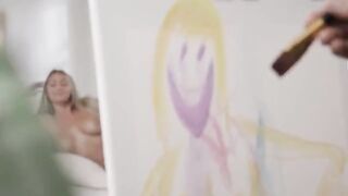 Art teacher's class turns into a wild threesome with two gorgeous girls