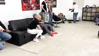 Monika Fox, Russian star, gets fucked hard in double anal and piss drinking