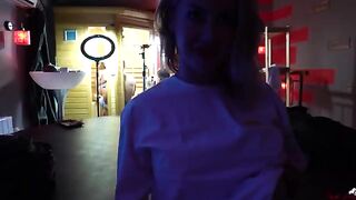 Wet Kelly, masturbating while watching actors play, an exclusive video