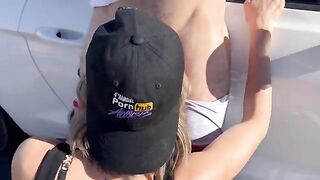 Two guys fucked and spit roasted wife on Nevada desert road