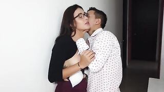 My clumsy boss fucks me in the ass and cum in my mouth
