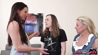 Stepmoms Sofie Marie and Payton Hall in hot 4some action